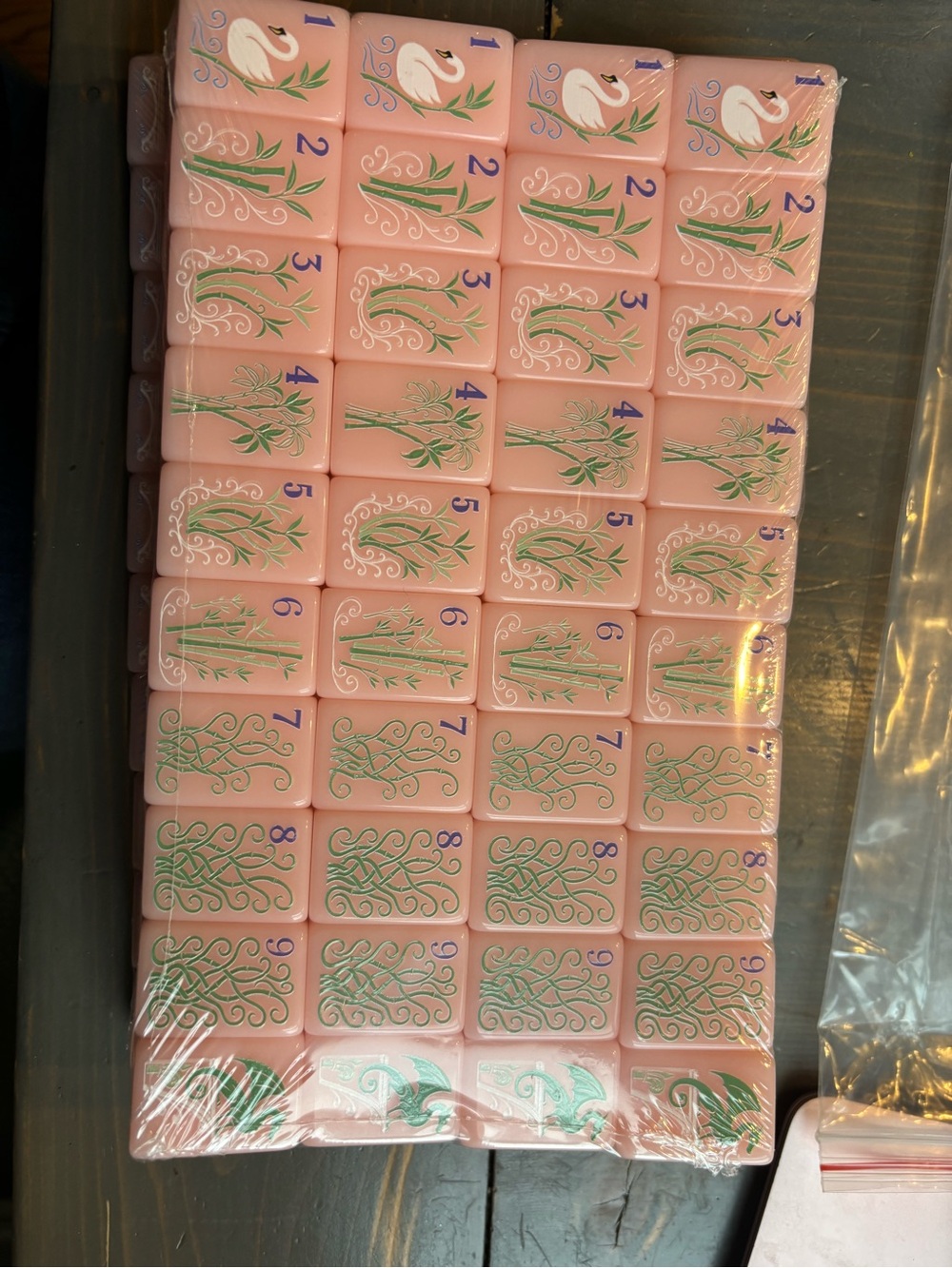 Pink Mahjong Tile Set - Decorative Game Tiles - Picture 5 of 10